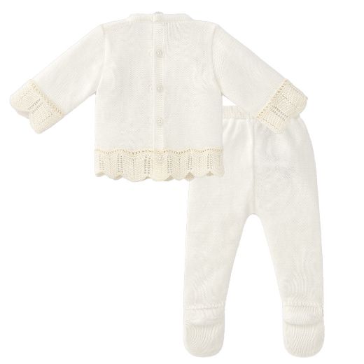 Picture of Paz Rodriguez Cream Knitted 2 Piece Set 