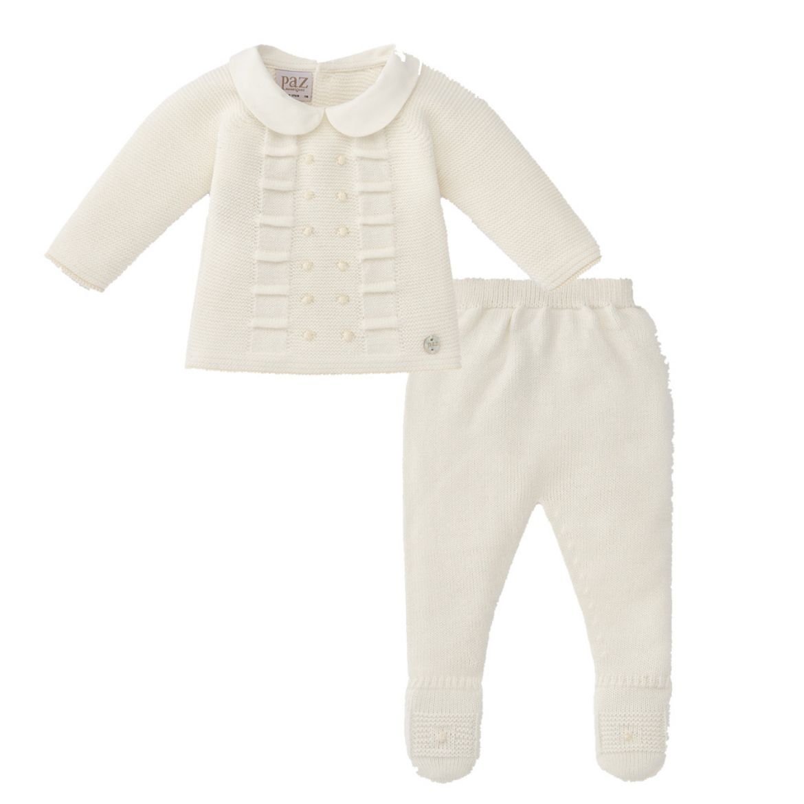 Picture of Paz Rodriguez Baby Boys Cream Knitted Set