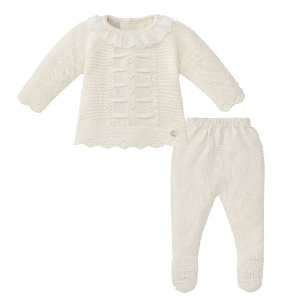 Paz Rodriguez Baby Girls Cream Knitted Set. Melanie Louise Childrens