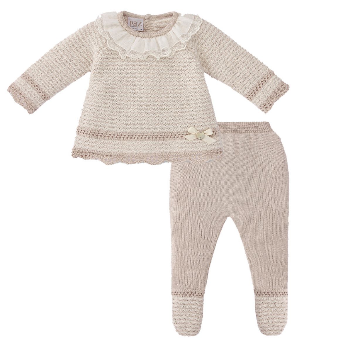 Picture of Paz Rodriguez Baby Girls Beige Knitted Set