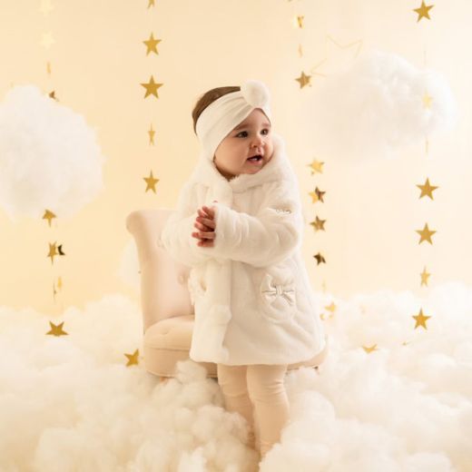Picture of Little A Girls 'Fiona' White Fur Coat