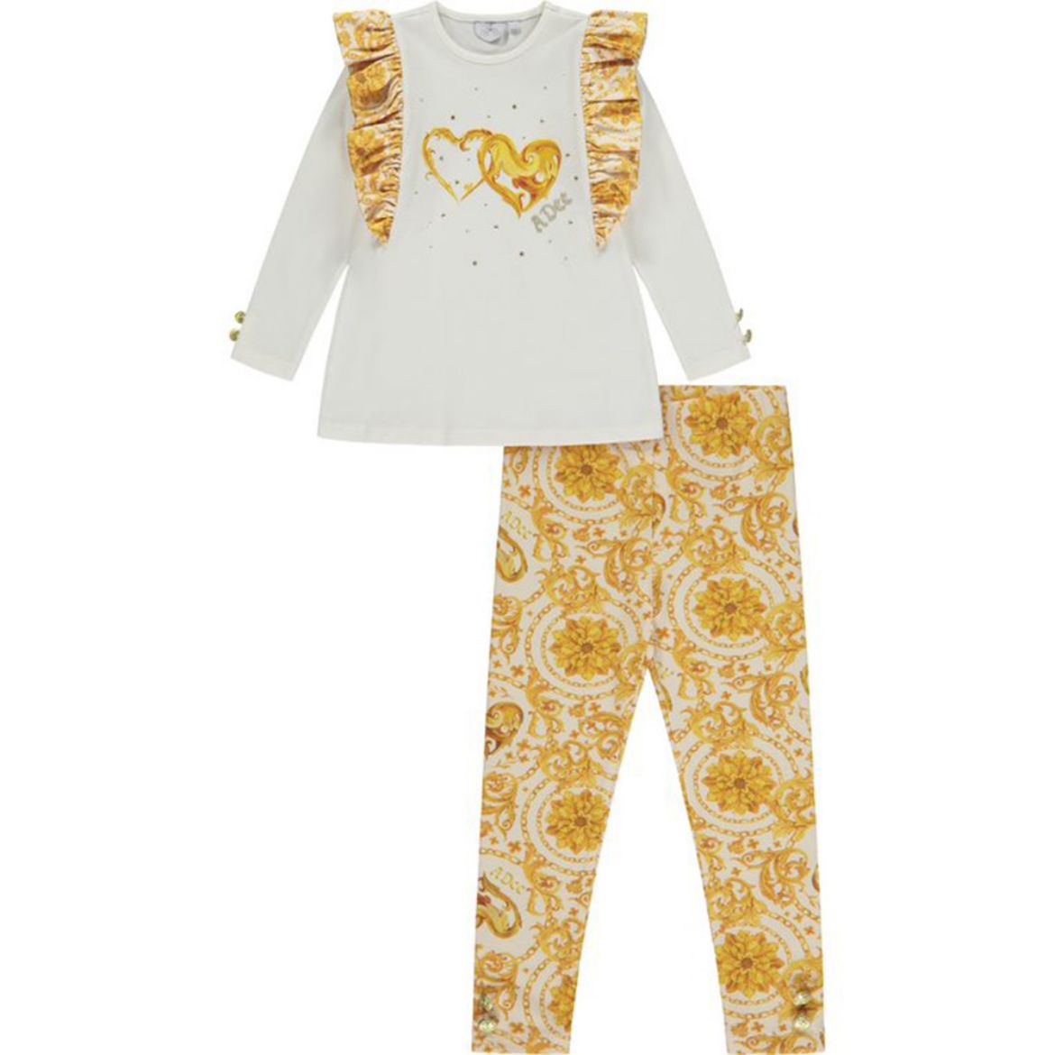 Picture of A Dee Girls 'Bunny' White Heart Legging Set