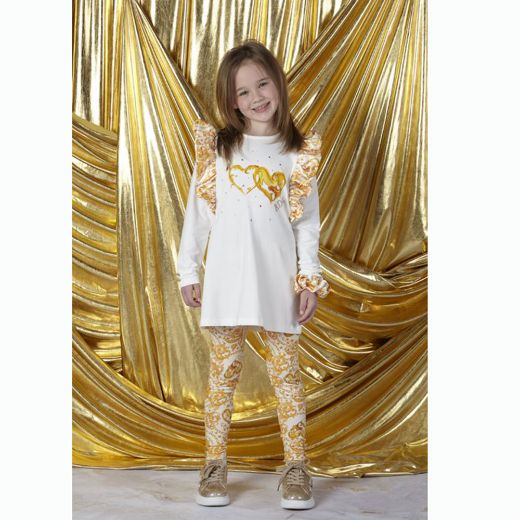 Picture of A Dee Girls 'Bunny' White Heart Legging Set