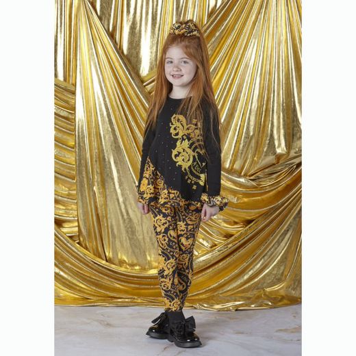 Picture of A Dee Girls 'Babs' Black Baroque Legging Set