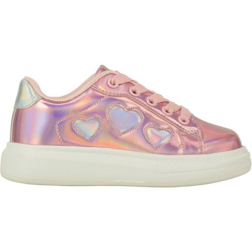 Picture of A Dee Girls 'Queeny' Pink Heart Trainers