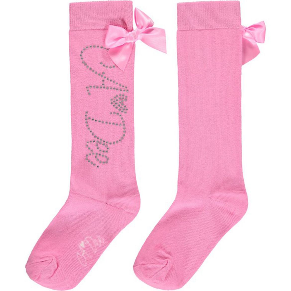 Picture of A Dee Girls Annabella Pink Diamante Knee Socks