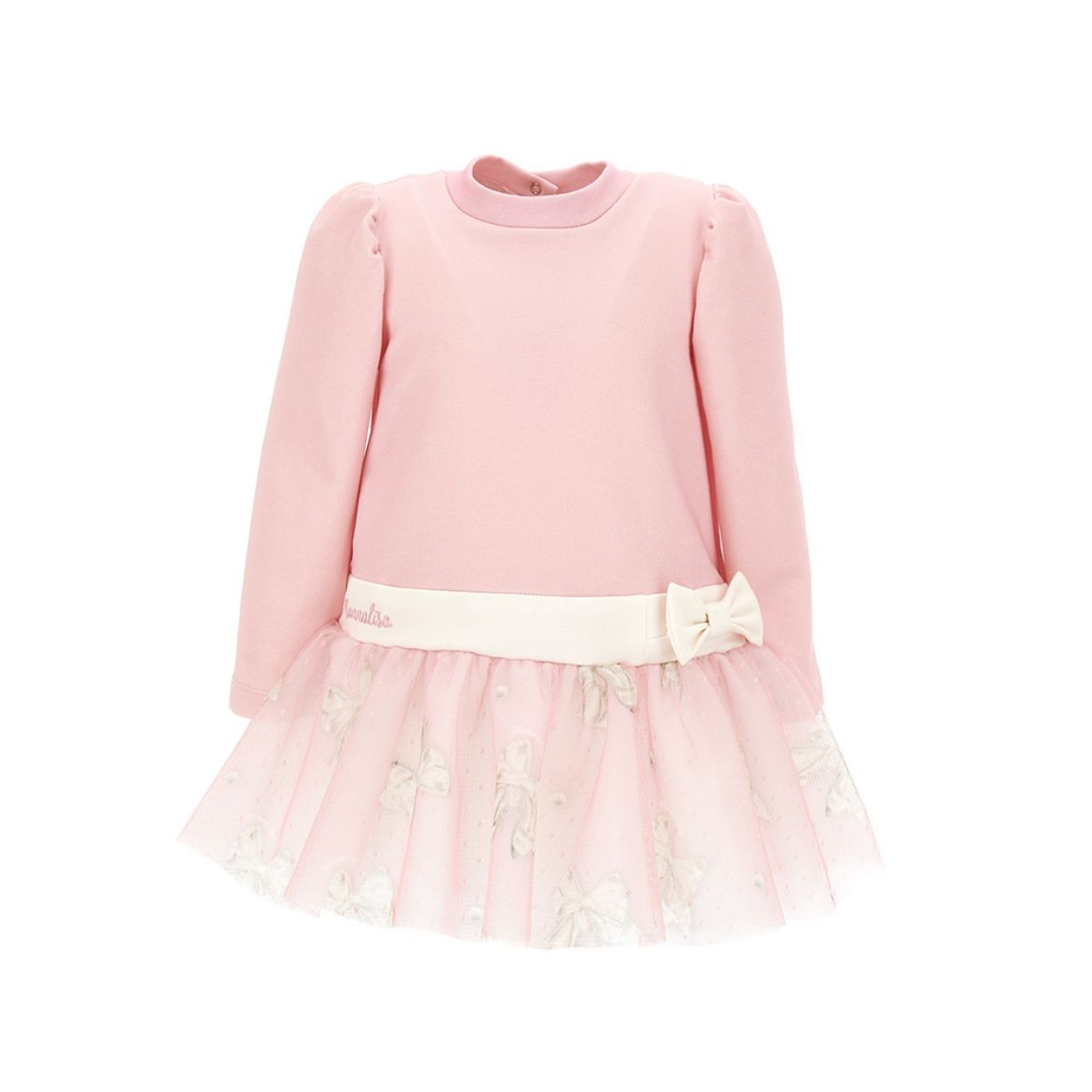 Picture of Monnalisa Baby Girls Pink Dress with Bow