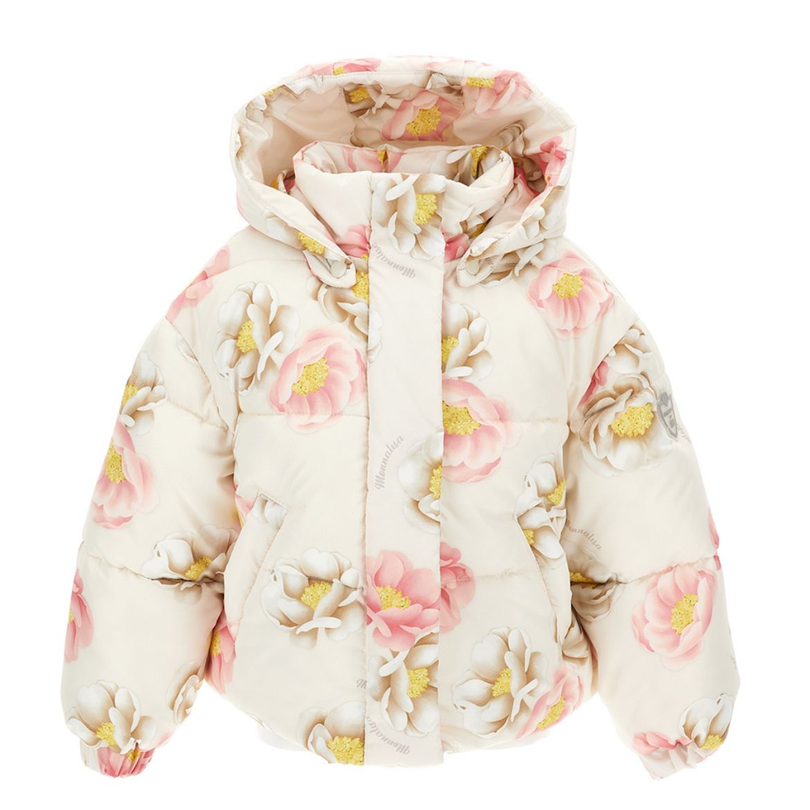 Picture of Monnalisa Girls Cream Flower Coat