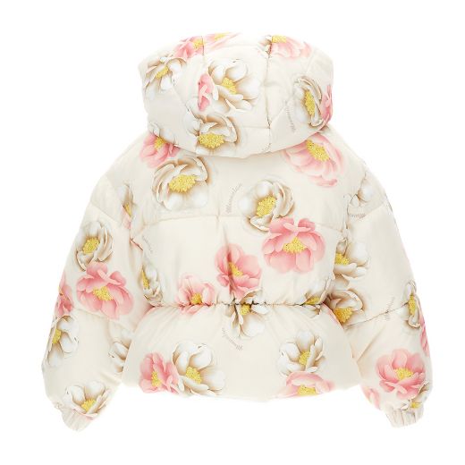 Picture of Monnalisa Girls Cream Flower Coat