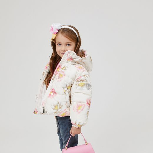 Picture of Monnalisa Girls Cream Flower Coat