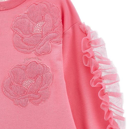 Picture of Monnalisa Girls Pink with Tulle Jersey Dress