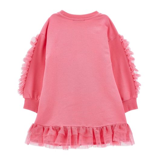 Picture of Monnalisa Girls Pink with Tulle Jersey Dress