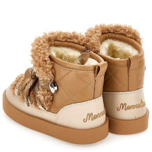 Picture of Monnalisa Girls Brown Teddy Boots