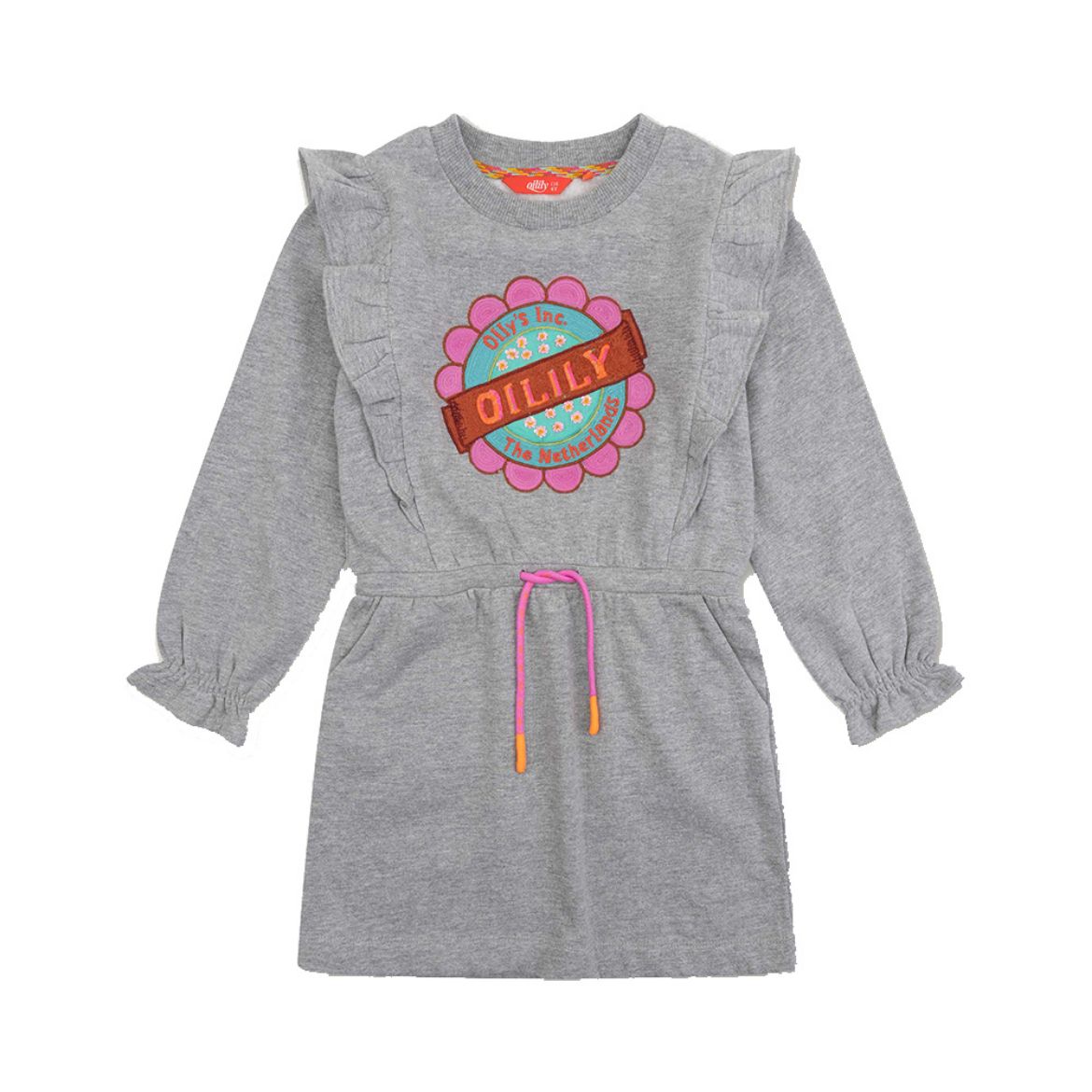 Picture of Oilily Girls Djane Grey Logo Sweat Dress