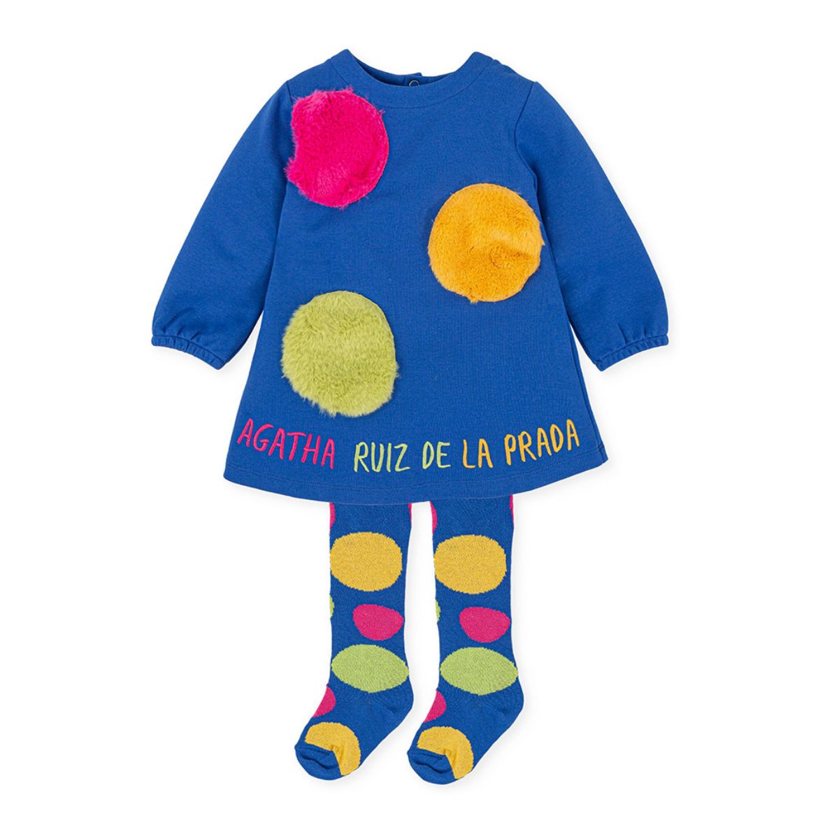 Picture of Agatha Ruiz De La Prada Girls Blue Dress With Tights