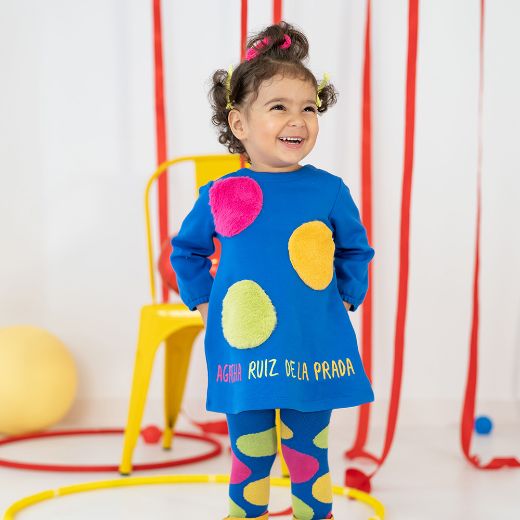 Picture of Agatha Ruiz De La Prada Girls Blue Dress With Tights