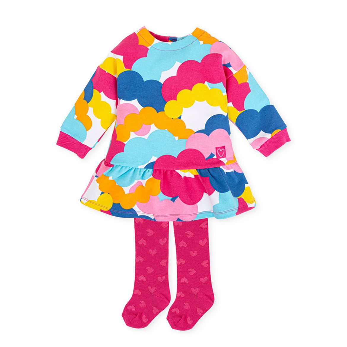 Picture of Agatha Ruiz De La Prada Girls Multicolour Cloud Dress With Tights