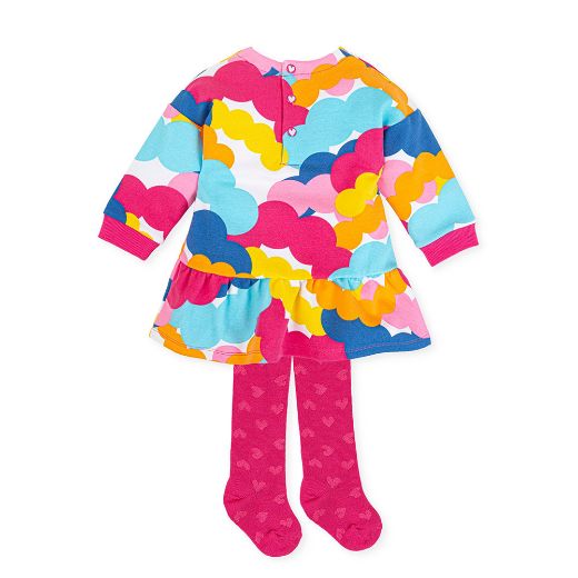 Picture of Agatha Ruiz De La Prada Girls Multicolour Cloud Dress With Tights