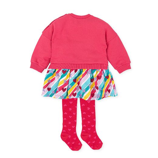 Picture of Agatha Ruiz De La Prada Girls Multicolour Stripe Dress With Tights