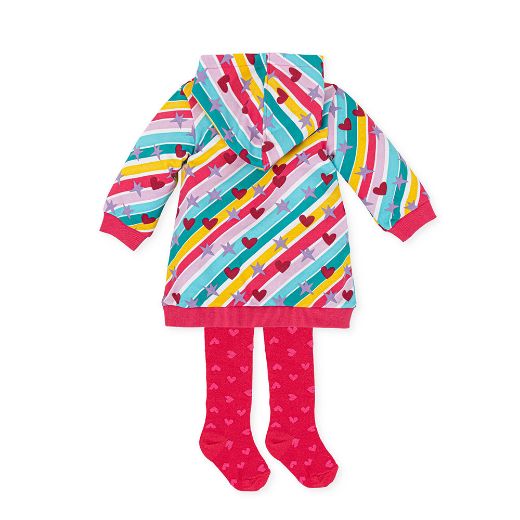 Picture of Agatha Ruiz De La Prada Girls Multicolour Stars & Hearts Dress With Tights