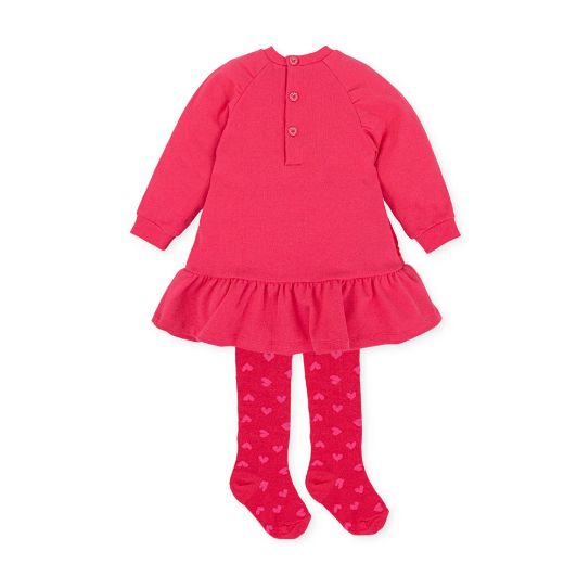 Picture of Agatha Ruiz De La Prada Girls Coral Big Heart Dress With Tights