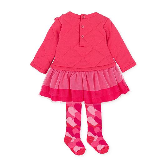 Picture of Agatha Ruiz De La Prada Girls Coral Hearts Dress With Tights