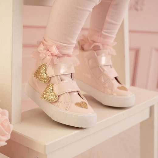 Picture of Little A Girls 'Hart' Pale Pink Heart High Top