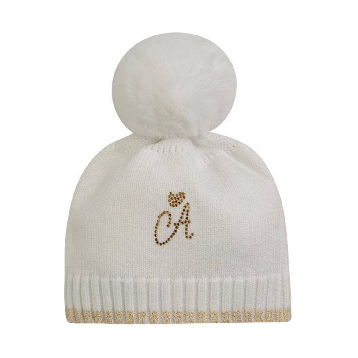 Picture of Little A Girls 'Emberly' White Pom Pom Hat