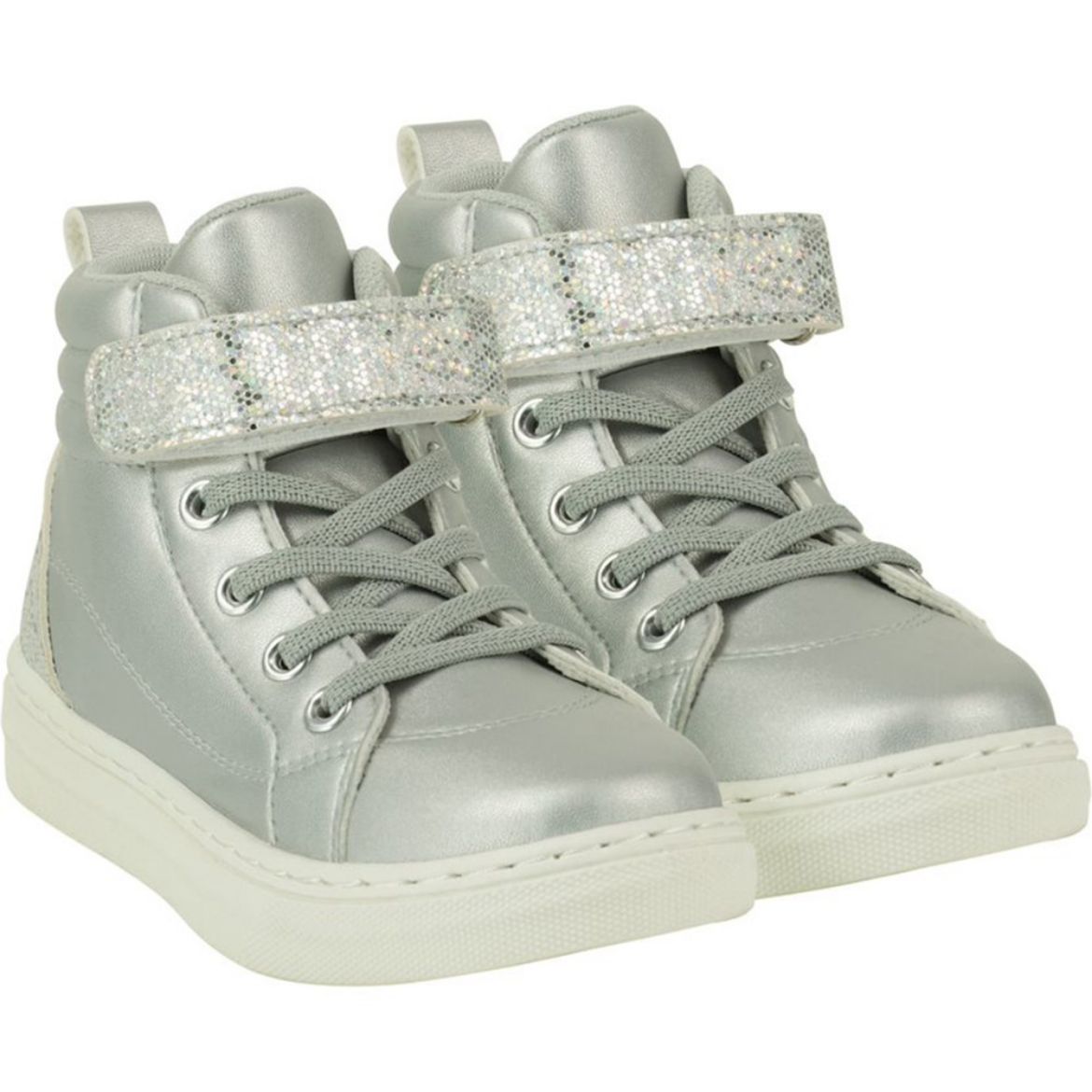 Picture of A Dee Girls 'Glitzy' Silver High-tops