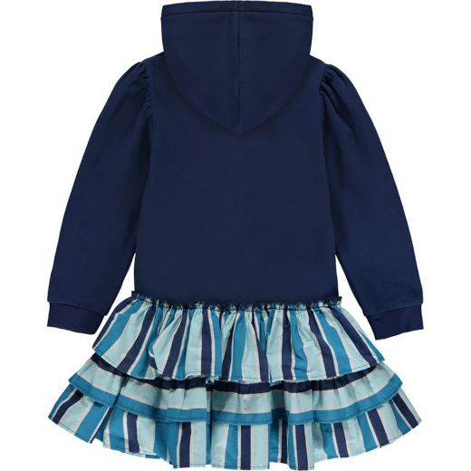 Picture of A Dee Girls 'Davina' Navy Stripe Hoody Dress