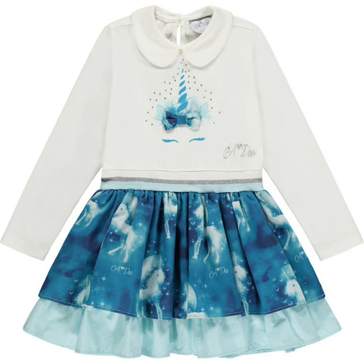 Picture of A Dee Girls 'Delaney' White Unicorn Dress