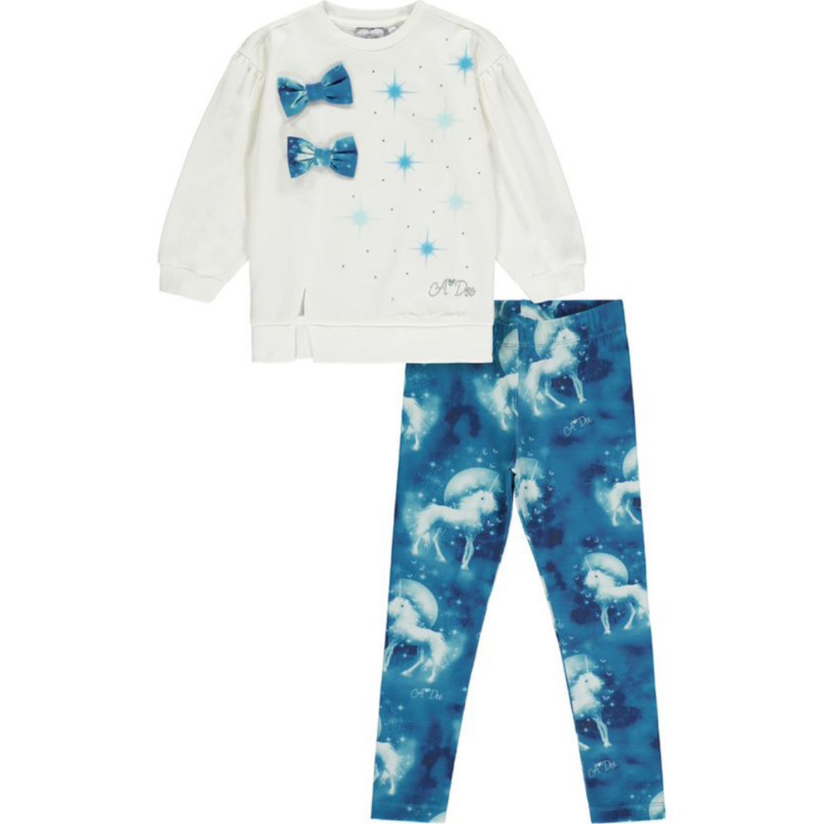 Picture of A Dee Girls 'Daphne' White Bow Legging Set