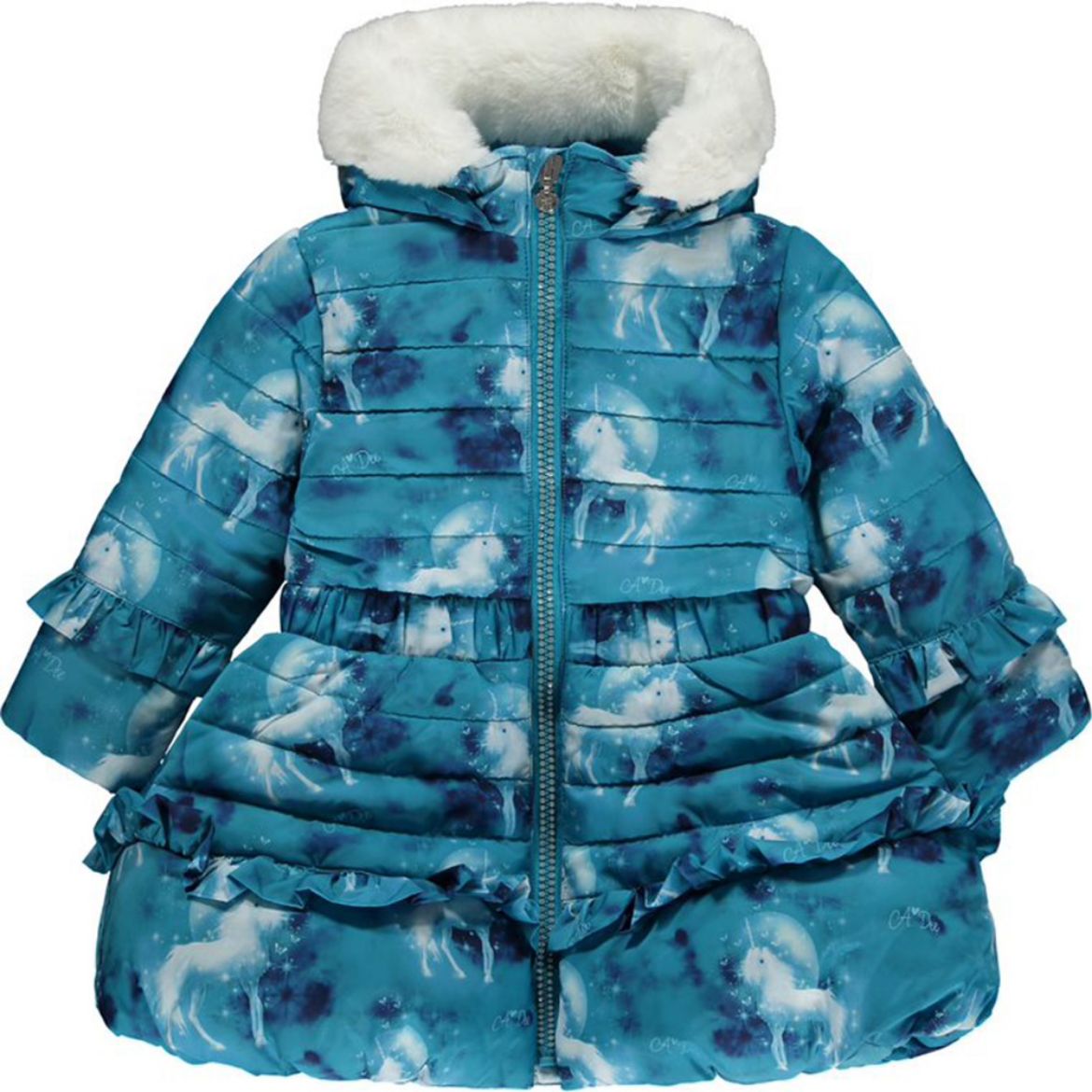 Picture of A Dee Girls 'Amelia' Teal Unicorn Coat