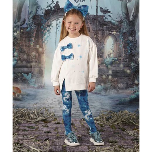 Picture of A Dee Girls 'Daphne' White Bow Legging Set