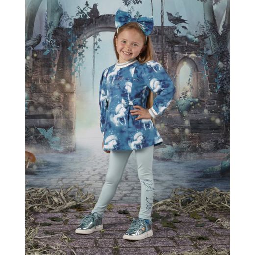 Picture of A Dee Girls 'Diana' Teal Unicorn Legging Set