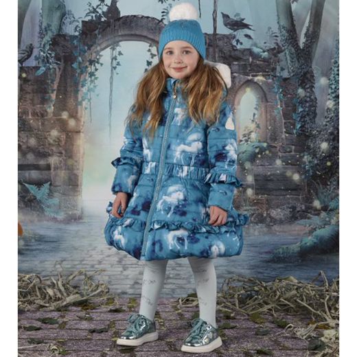 Picture of A Dee Girls 'Amelia' Teal Unicorn Coat