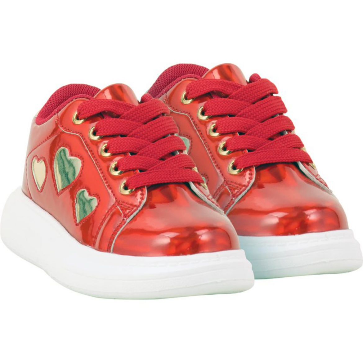 Picture of A Dee Girls 'Queeny' Red Heart Trainers