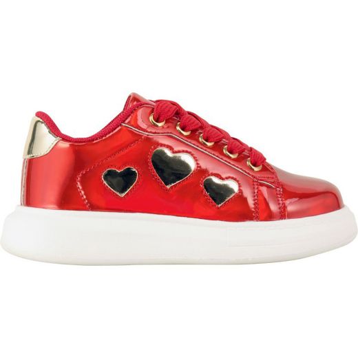 Picture of A Dee Girls 'Queeny' Red Heart Trainers