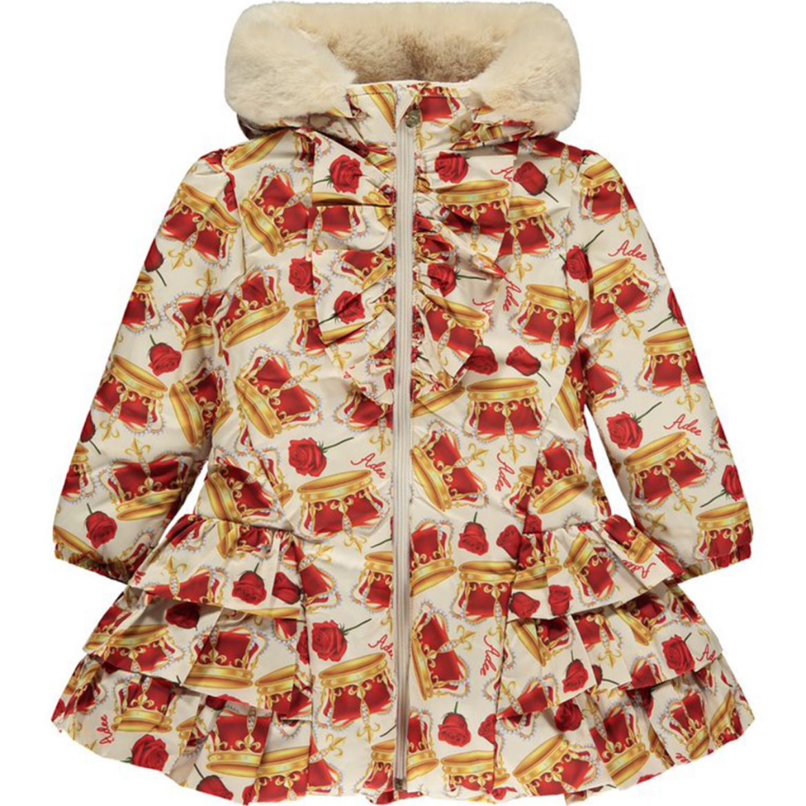 Picture of A Dee Girls 'Cara' White Crown Coat