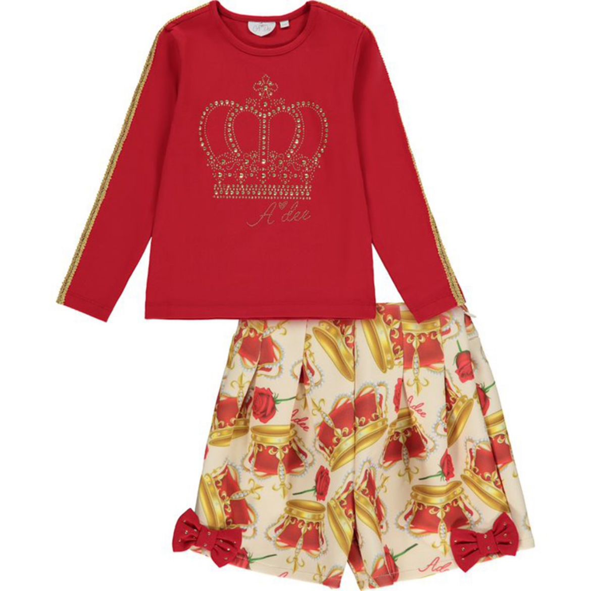 Picture of A Dee Girls 'Charlotte' Red Crown Short Set