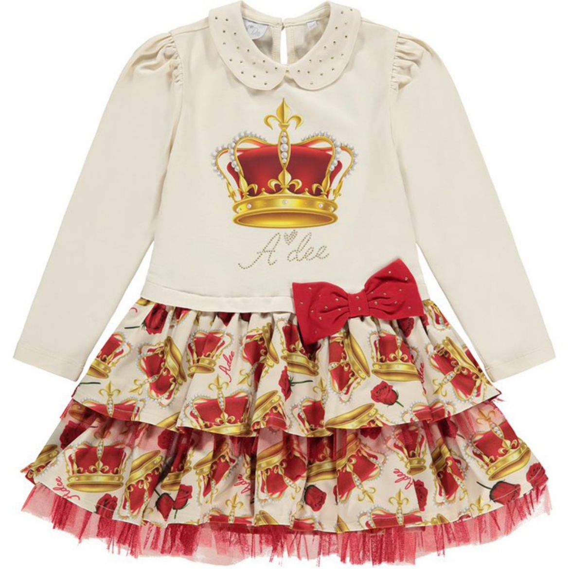 Picture of A Dee Girls 'Clara' White Crown Frill Dress