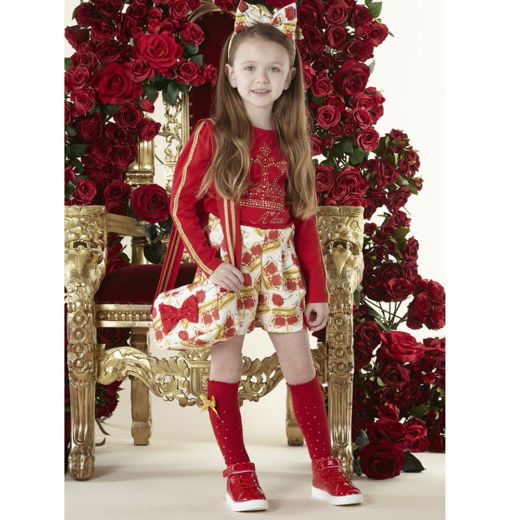 Picture of A Dee Girls 'Charlotte' Red Crown Short Set