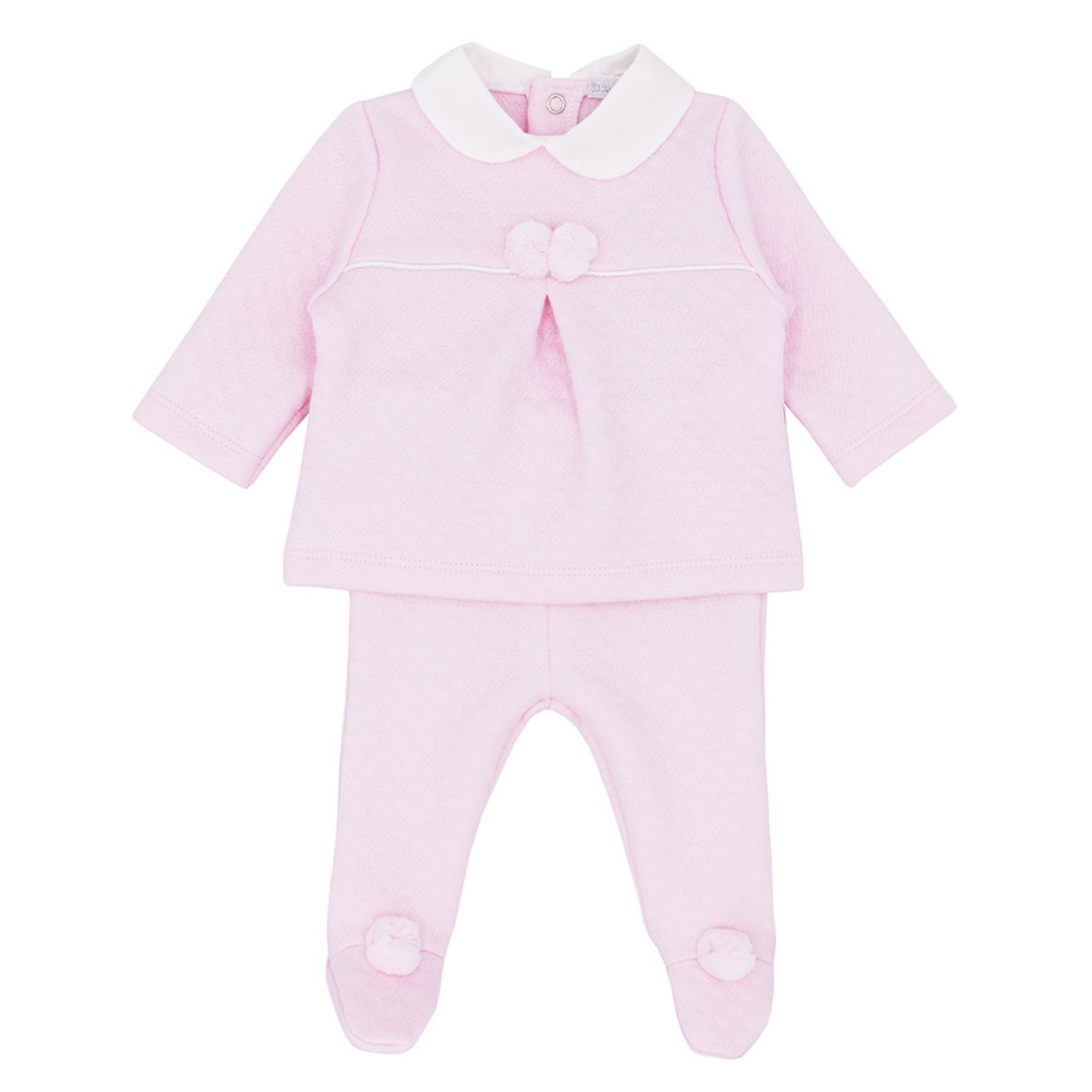Picture of Blues Baby Girls Pink Pom Pom Two Piece Set With Feet