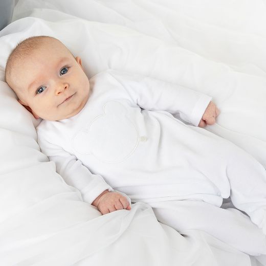 Picture of Blues Baby Unisex White Velour Bear All In One