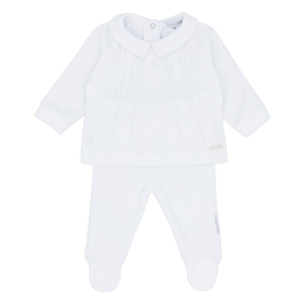 Picture of Blues Baby Unisex White Two Piece Set With Feet