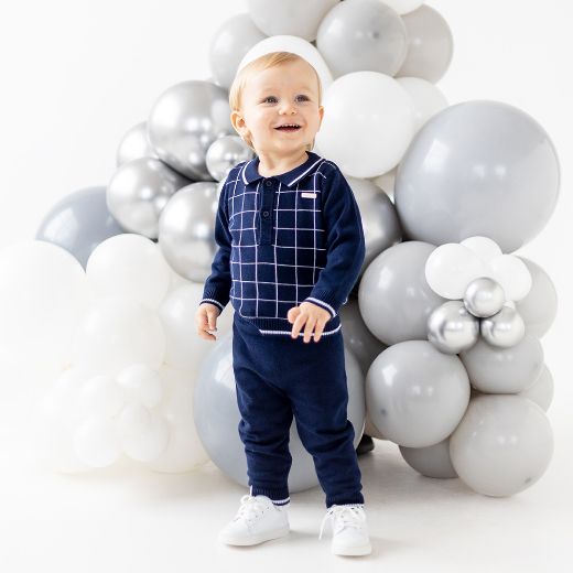 Picture of Blues Baby Boys Navy & Blue Knitted Set