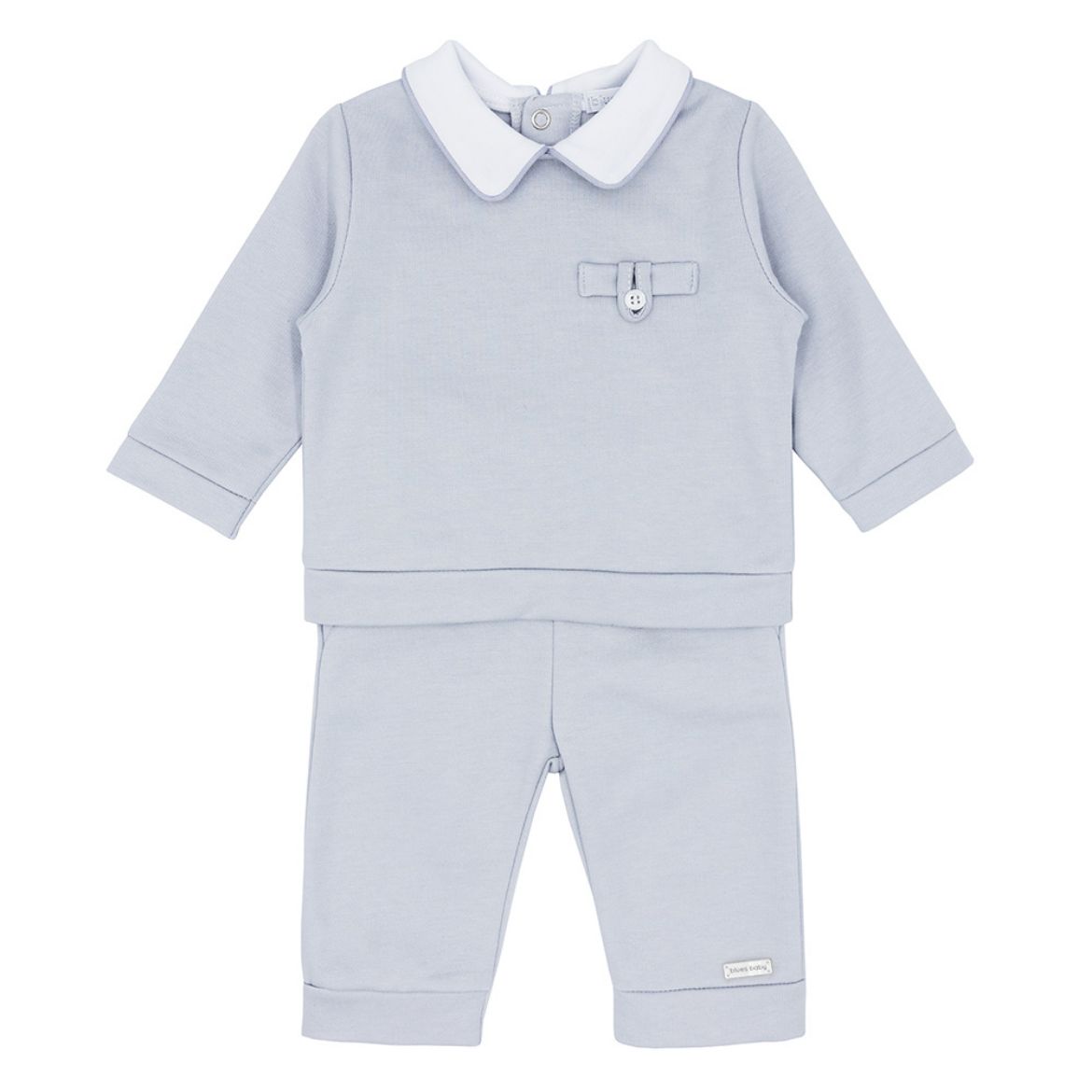 Picture of Blues Baby Boys Grey Pocket Polo Shirt And Pants Set