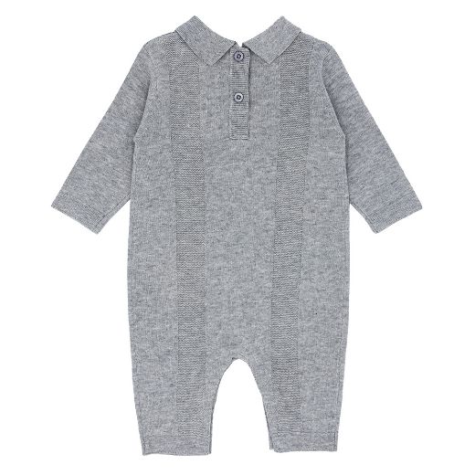 Picture of Blues Baby Boys Grey Rib Knitted Romper