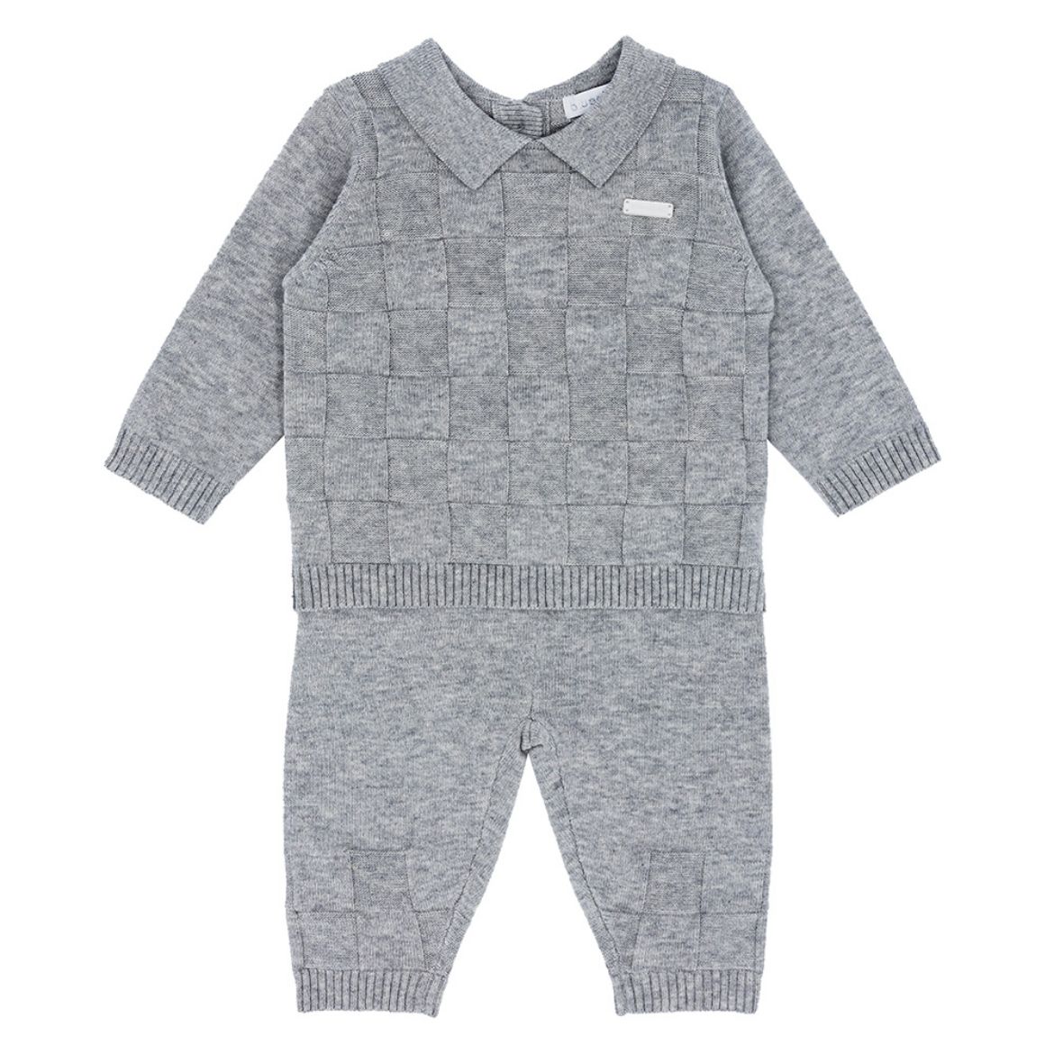 Picture of Blues Baby Boys Grey Square Knitted Two Piece Set