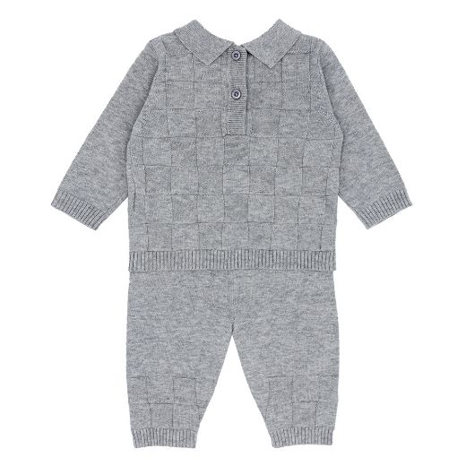 Picture of Blues Baby Boys Grey Square Knitted Two Piece Set